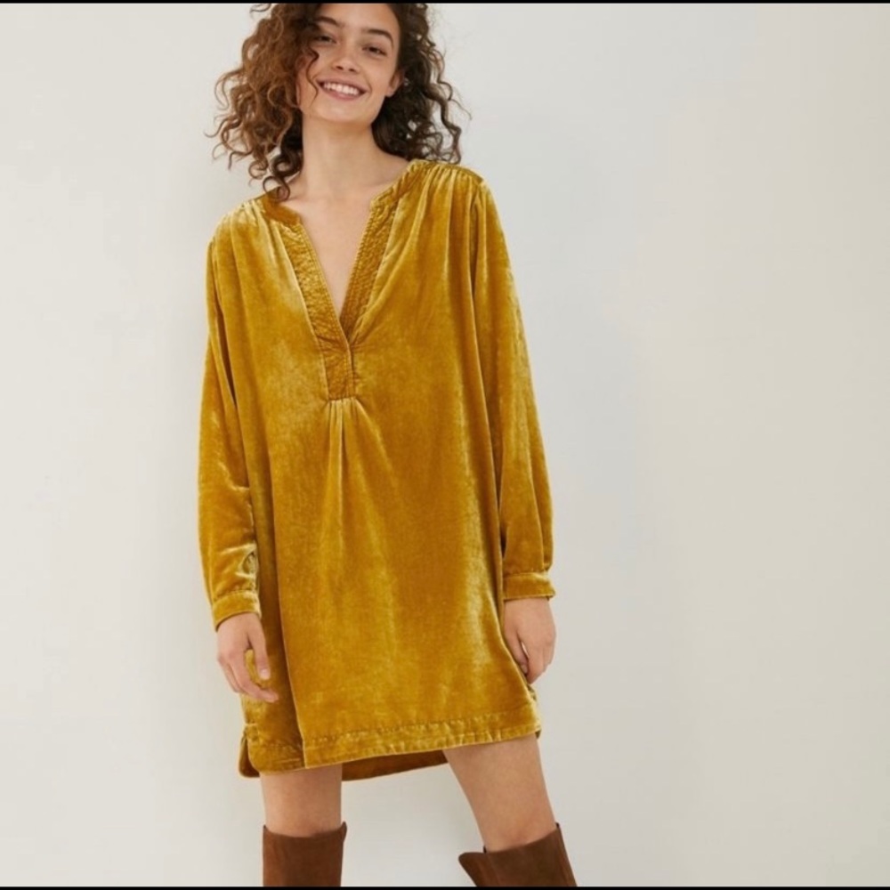 Anthropologie Melody Velvet Tunic Dress